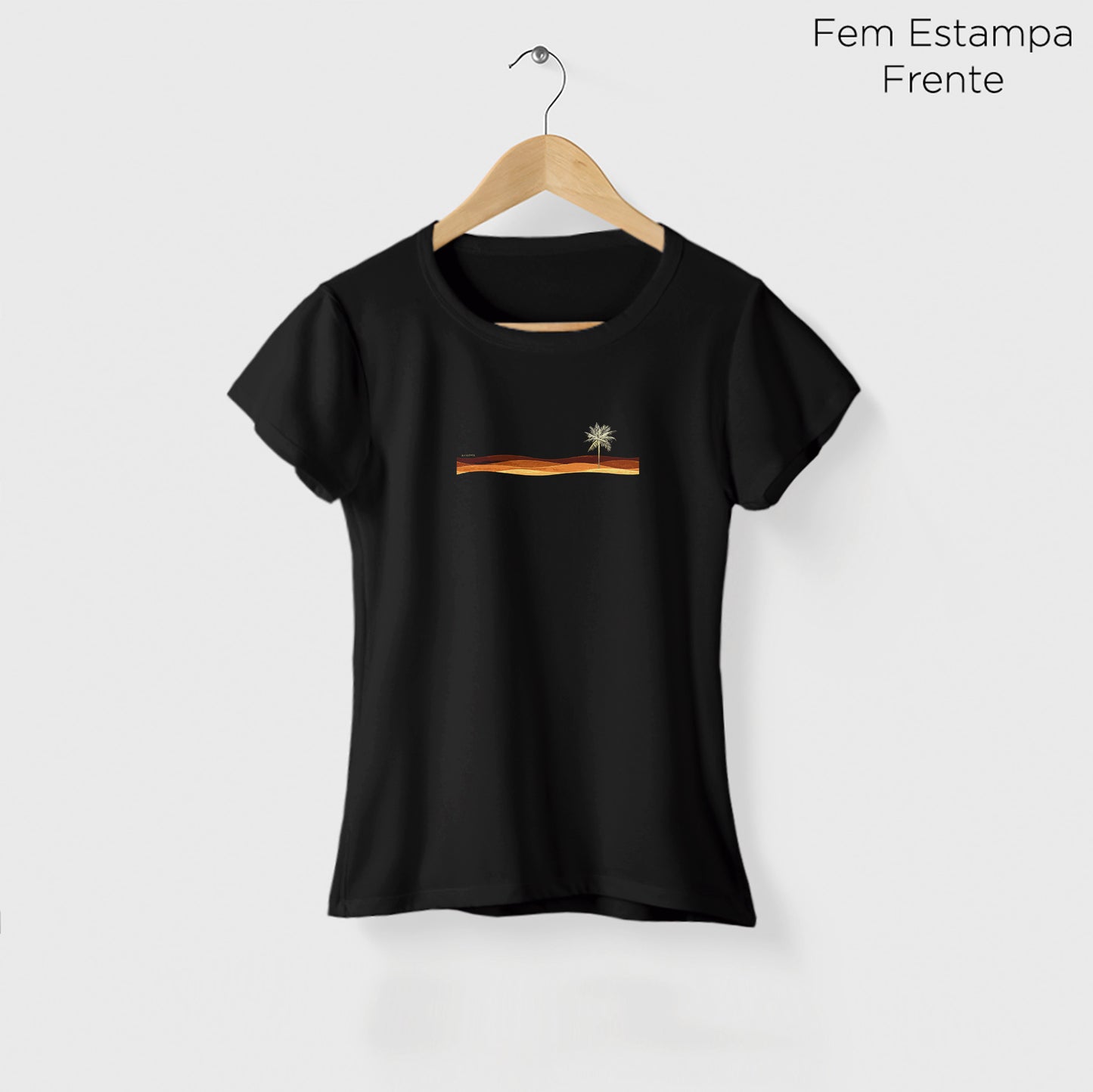 Camiseta Amazônia MAR COQUEIRO - PRETO - cód 2297