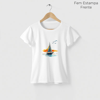 Camiseta Amazônia BARCO PAISAGEM - BRANCO - cód 2301