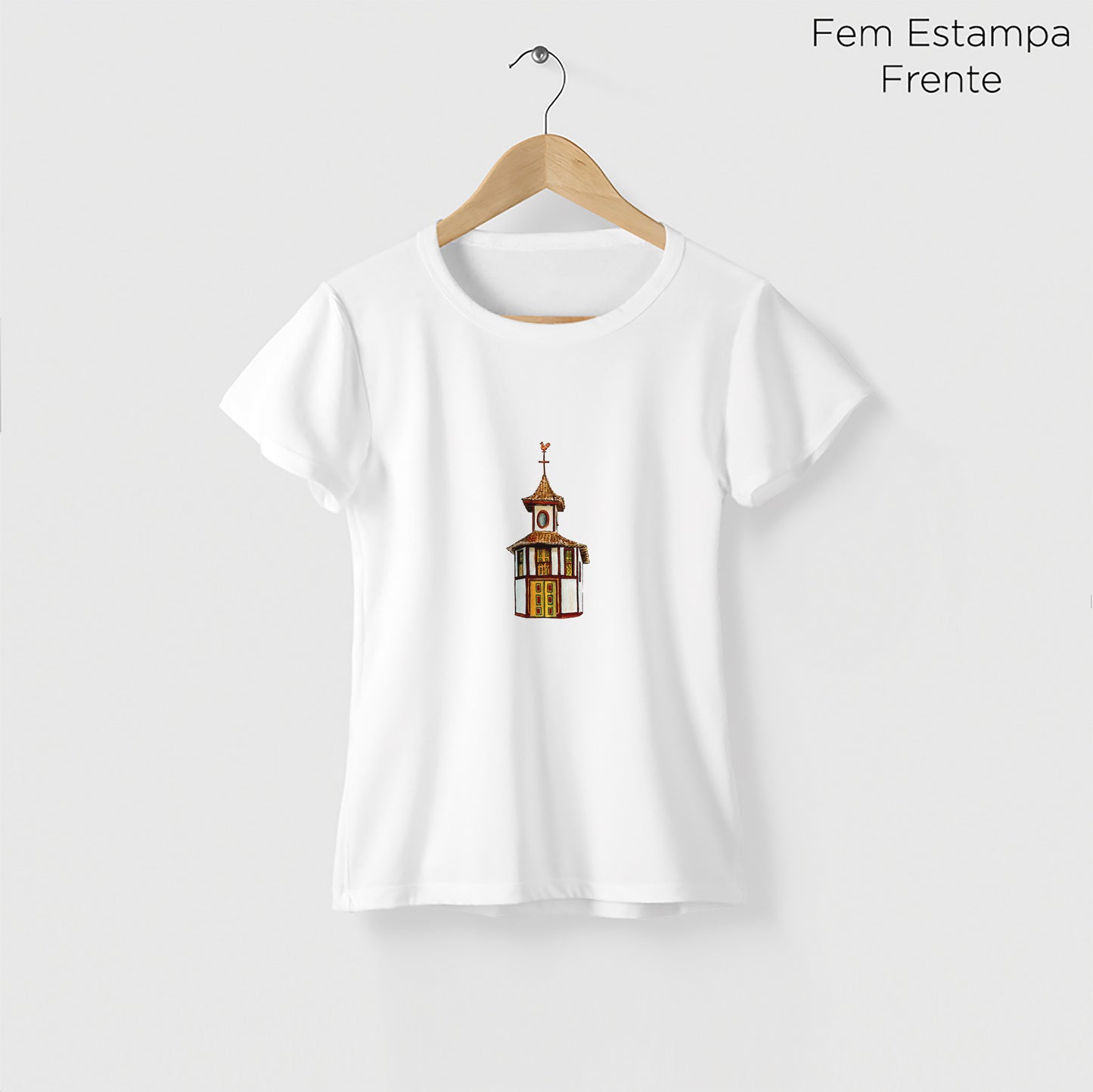 Camiseta Amazônia IGREJINHA DE MILHO VERDE - BRANCO - cód 2336