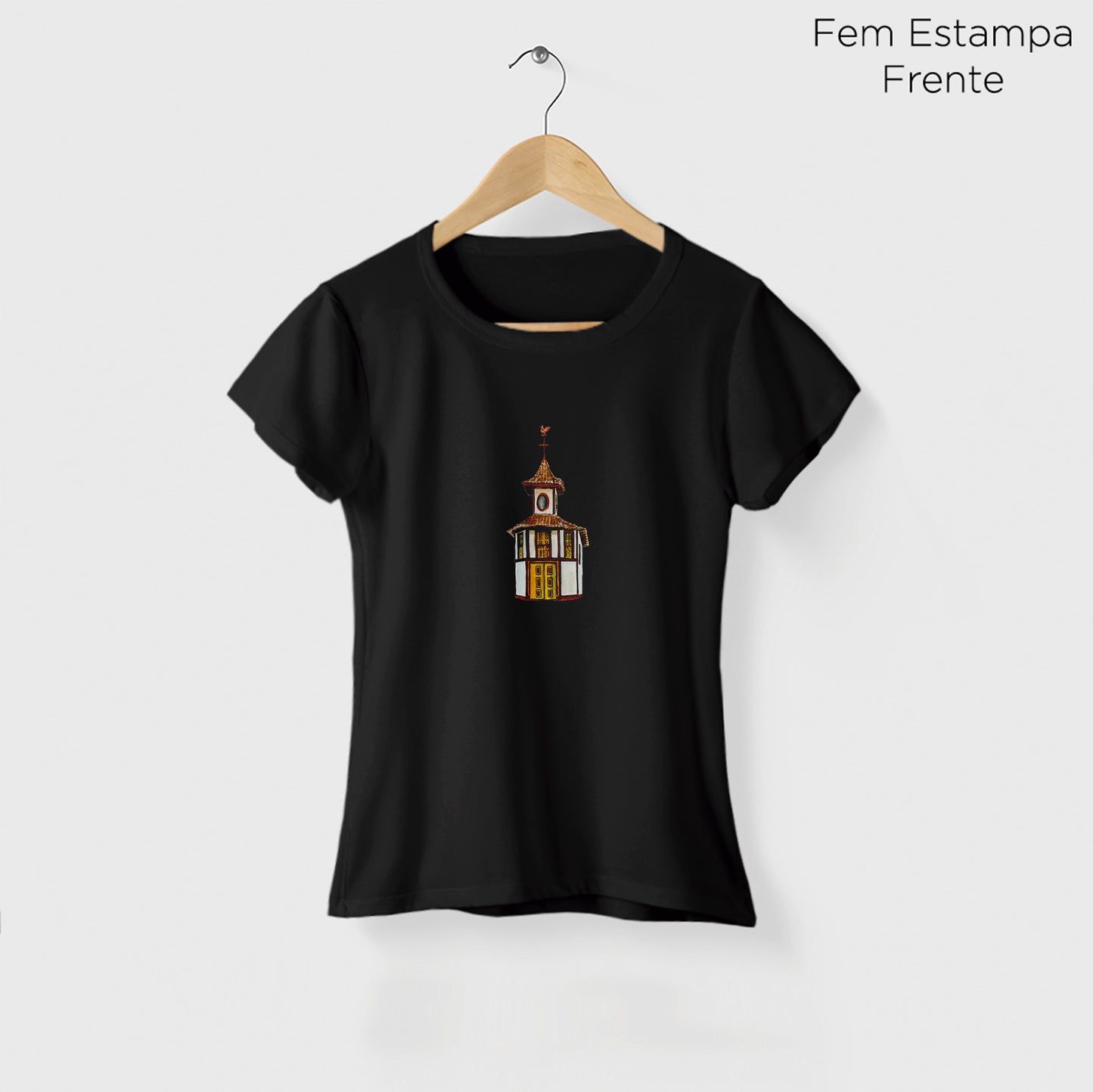 Camiseta Amazônia IGREJINHA DE MILHO VERDE - PRETO - cód 2336