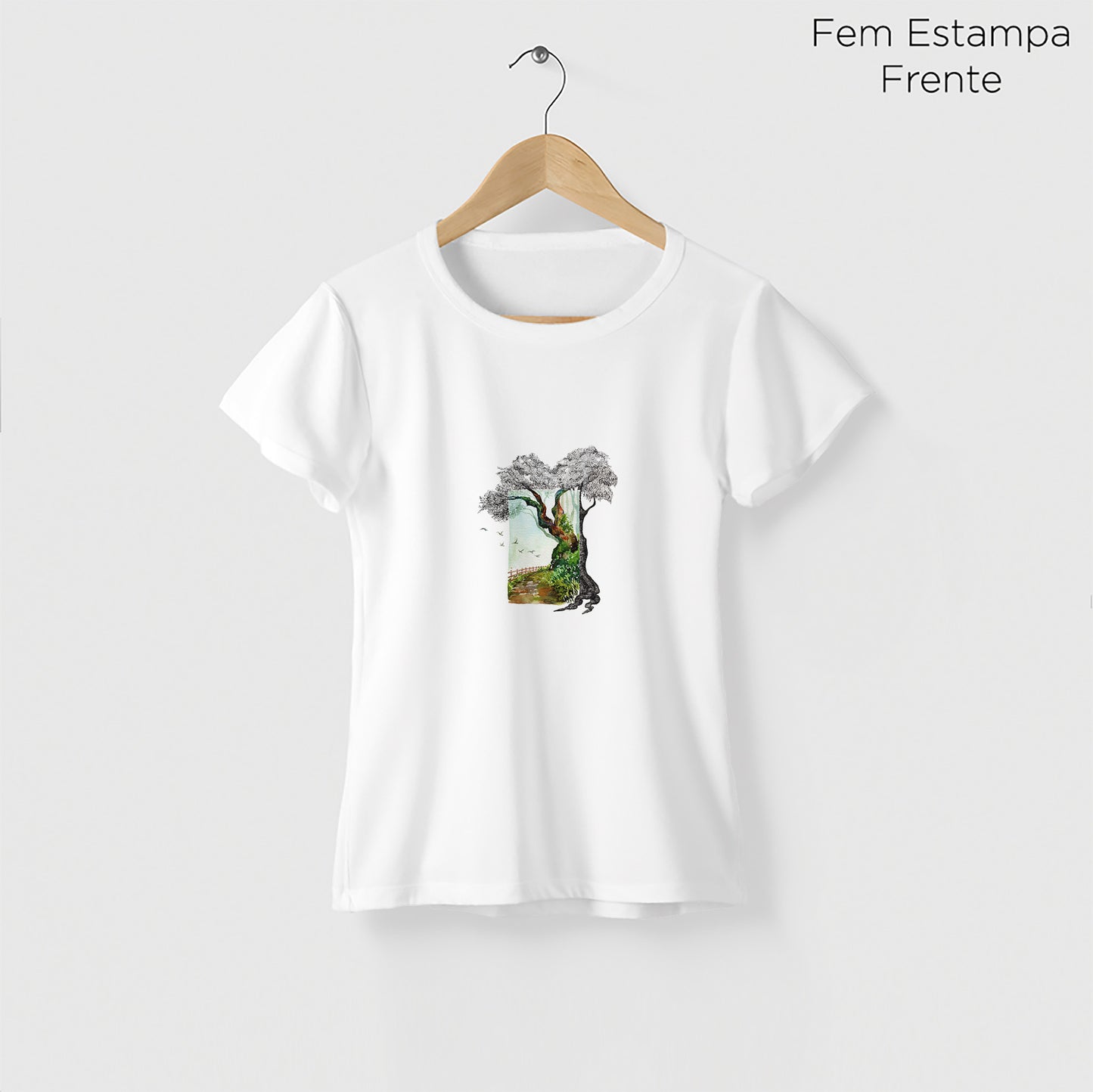 Camiseta Amazônia RAÍZES QUE SABEM O CAMINHO - BRANCO - cód 2339