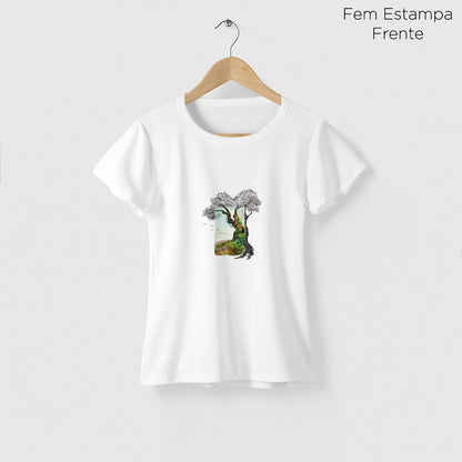 Camiseta Amazônia RAÍZES QUE SABEM O CAMINHO - BRANCO - cód 2339