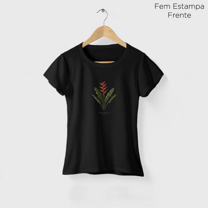 Camiseta Amazônia HELICÔNIA - PRETO - cód 2419