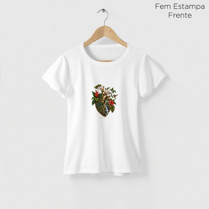 Camiseta Amazônia CORAÇÃO DA MATA - BRANCO - cód 2421