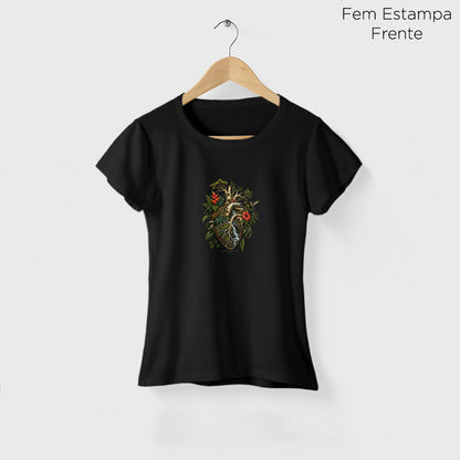 Camiseta Amazônia CORAÇÃO DA MATA - PRETO - cód 2421