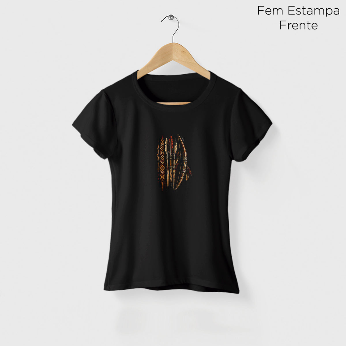 Camiseta Amazônia ARCO ANCESTRAL - PRETO - cód 2433