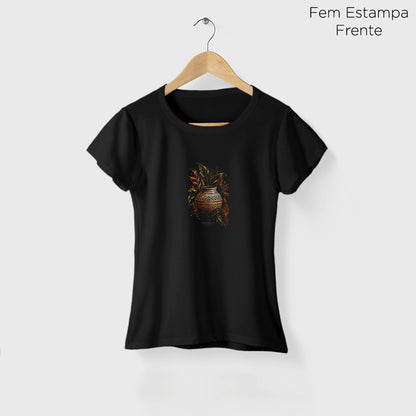 Camiseta Amazônia CERÂMICA MARAJOARA - PRETO - cód 2434