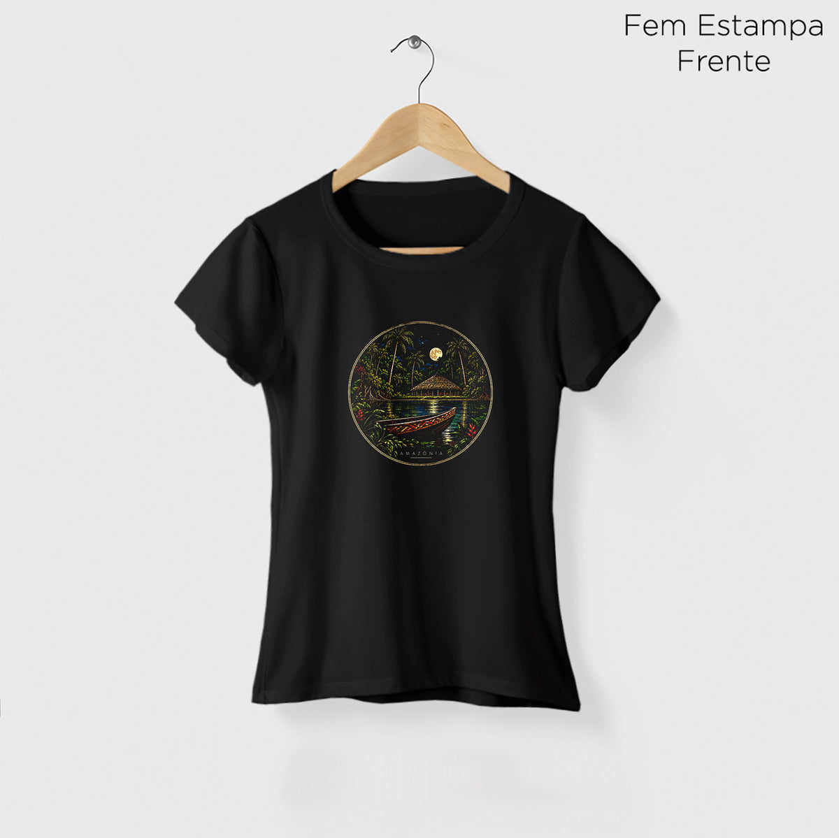 Camiseta Amazônia NOITE AMAZÔNICA - PRETO - cód 2436