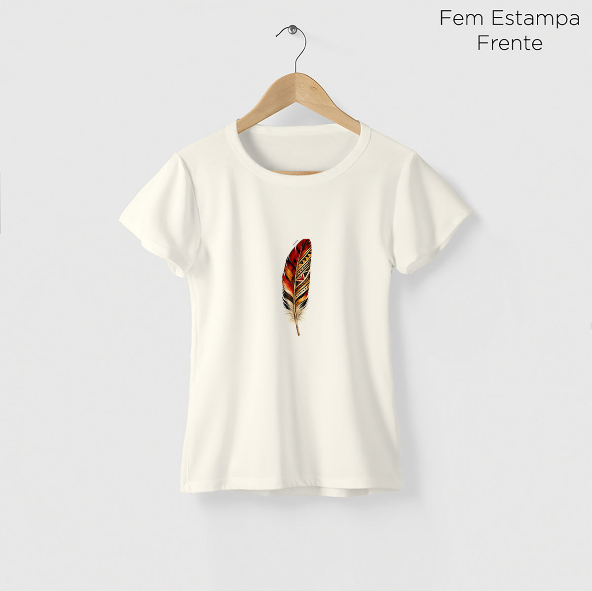 Camiseta Amazônia PENA DA TERRA - OFF WHITE - cód 2446