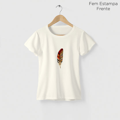 Camiseta Amazônia PENA DA TERRA - OFF WHITE - cód 2446