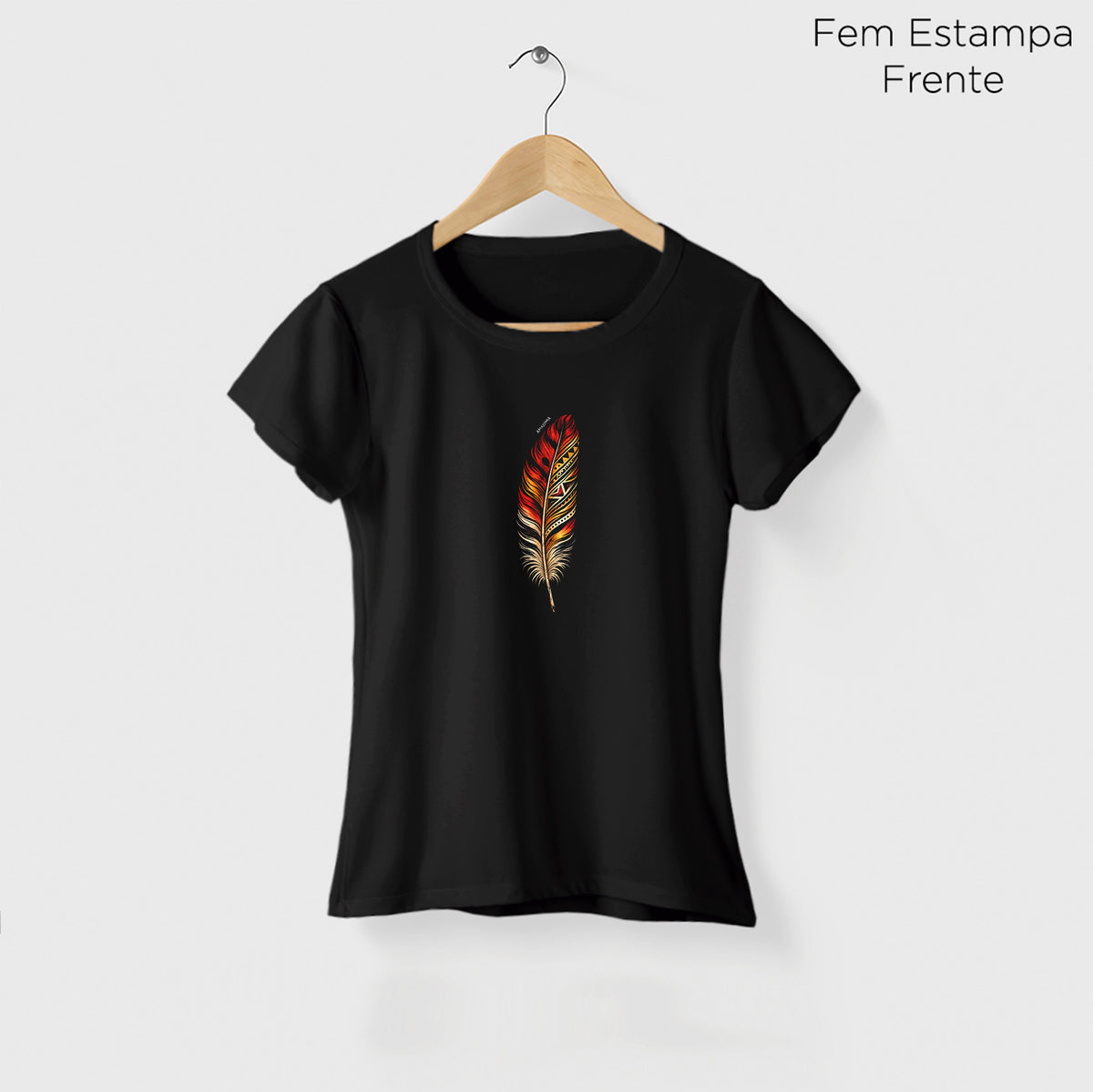 Camiseta Amazônia PENA DA TERRA - PRETO - cód 2446