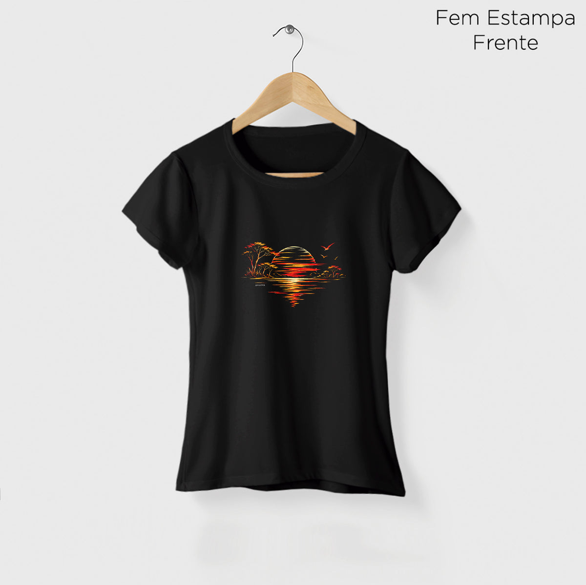 Camiseta Amazônia SOL POENTE - PRETO - cód 2448