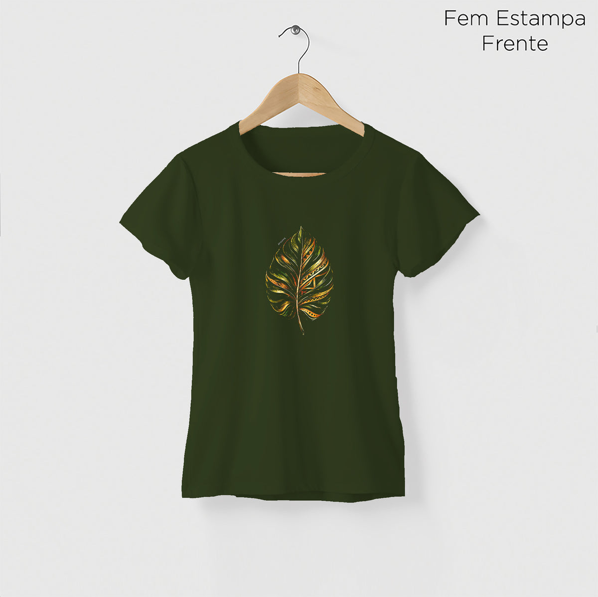Camiseta Amazônia FOLHA NATIVA - VERDE ESCURO - cód 2450