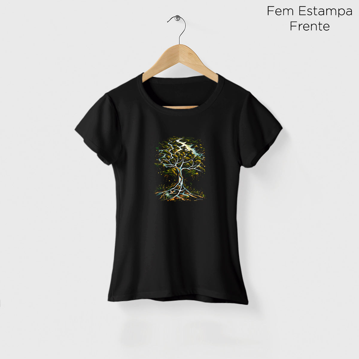 Camiseta Amazônia SEIVA DAS ÁGUAS - PRETO - cód 2456