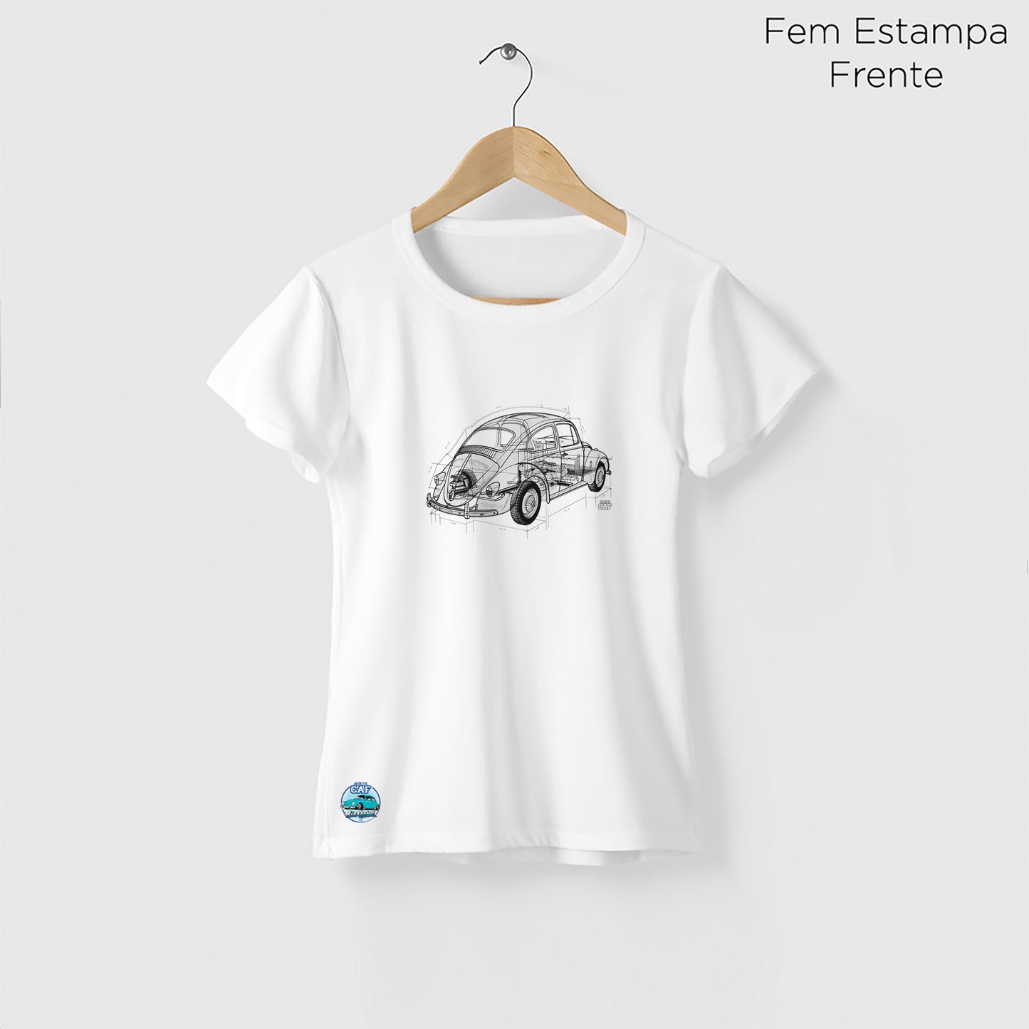 Camiseta Amazônia CAF FUSCA - BRANCO - cód caf0004