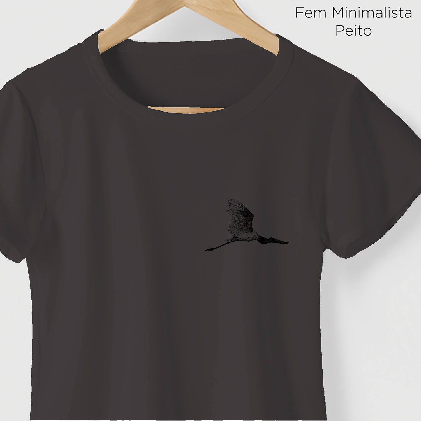 Camiseta Amazônia PANTANAL - TUIUIÚ - CINZA CHUMBO - cód 10009