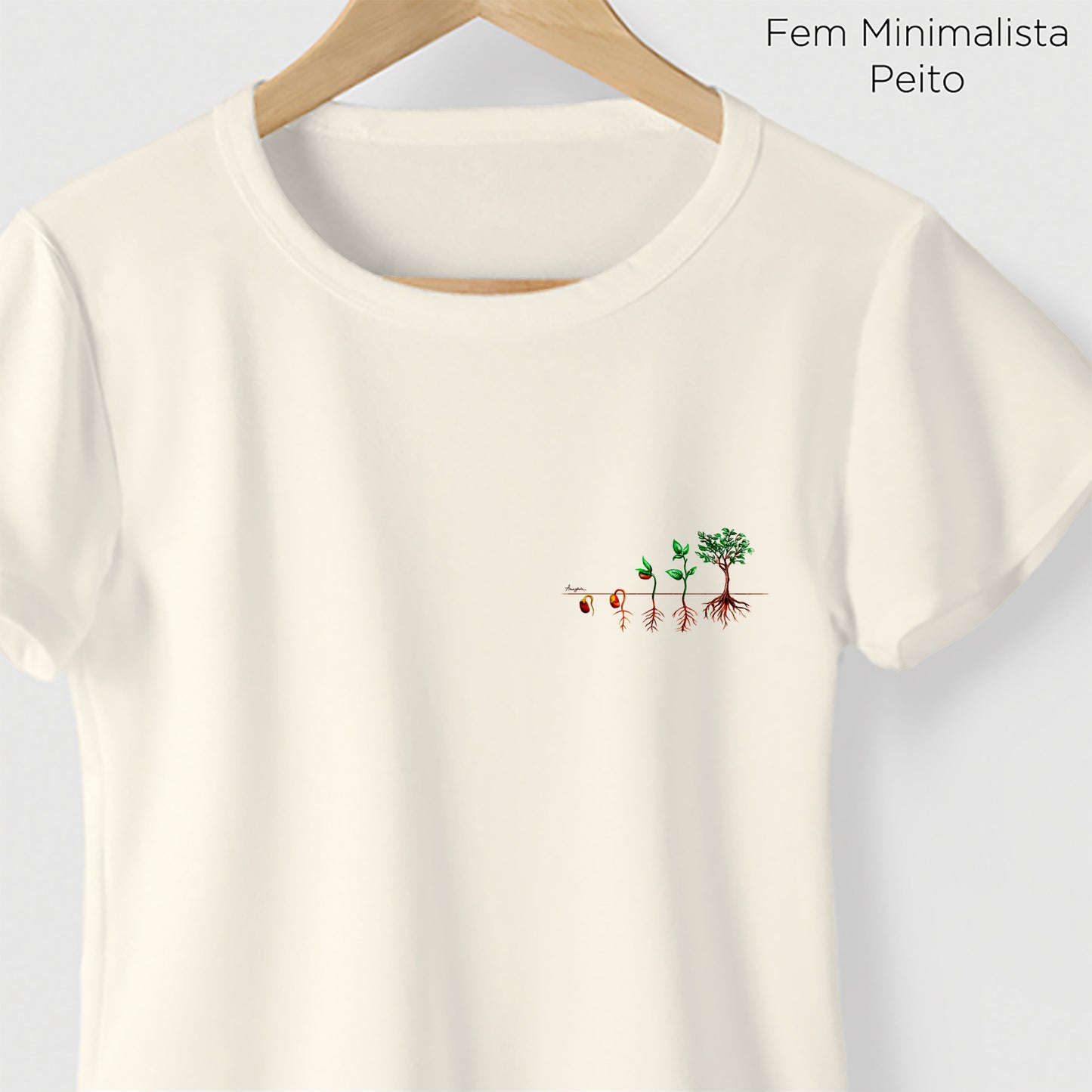 Camiseta Amazônia PLANTE UMA SEMENTE – OFF WHITE - cód 1168