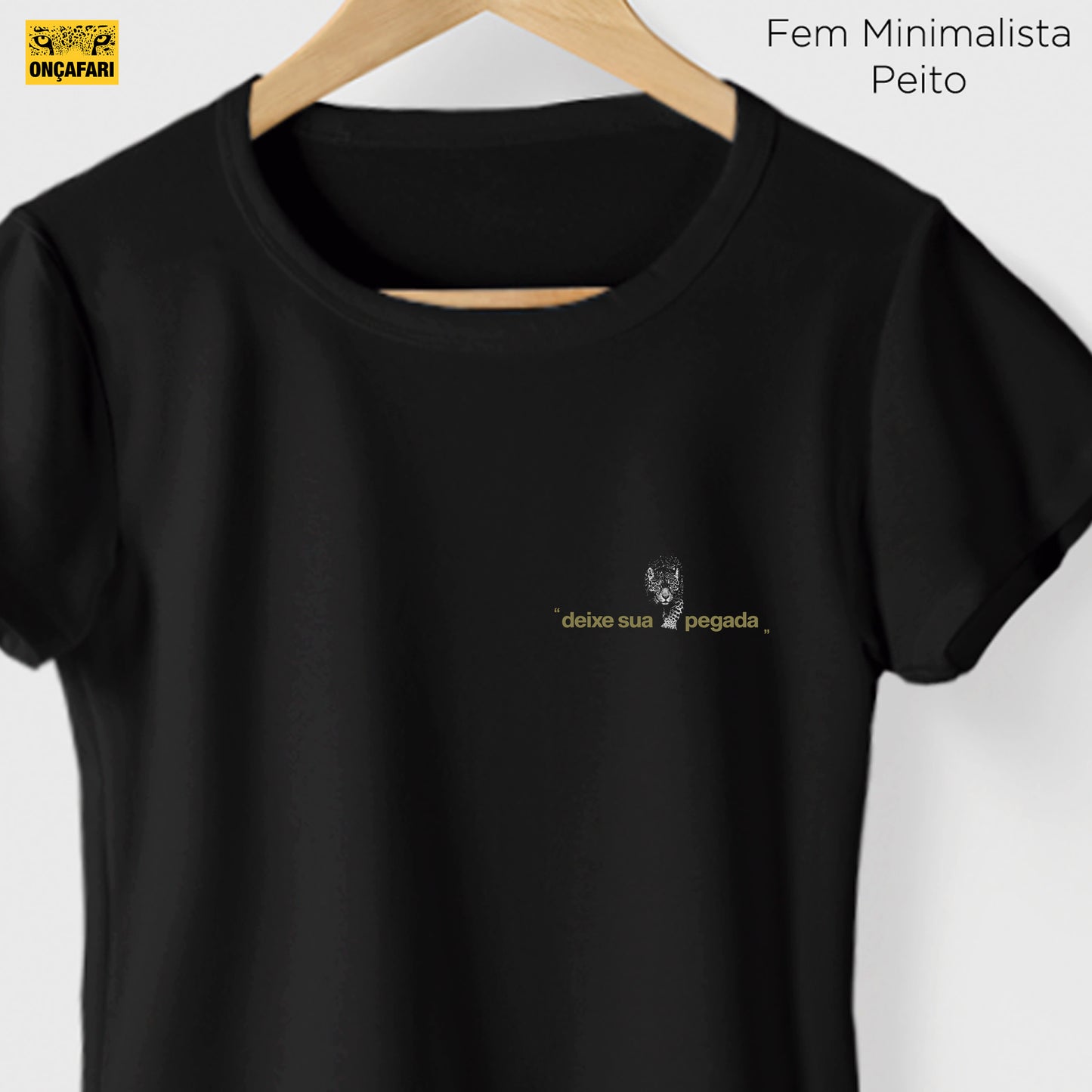 Camiseta Amazônia ONÇAFARI DEIXE SUA PEGADA - PRETO - cód 2075