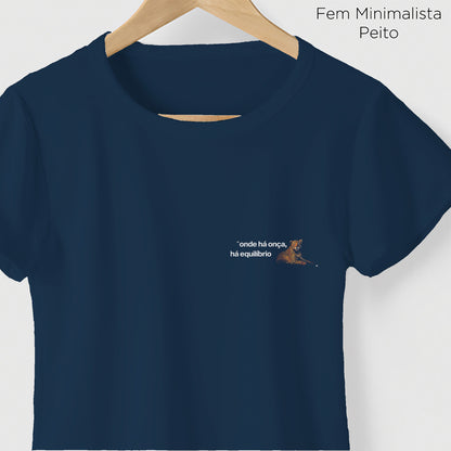 Camiseta Amazônia ONÇARARA EQUILÍBRIO - AZUL ESCURO - cód 2076
