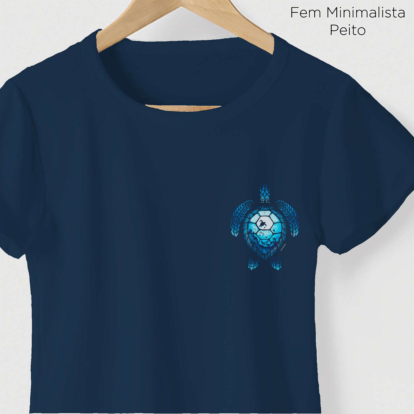 Camiseta Amazônia TARTARUGA OCEANO - AZUL MARINHO - cód 2116
