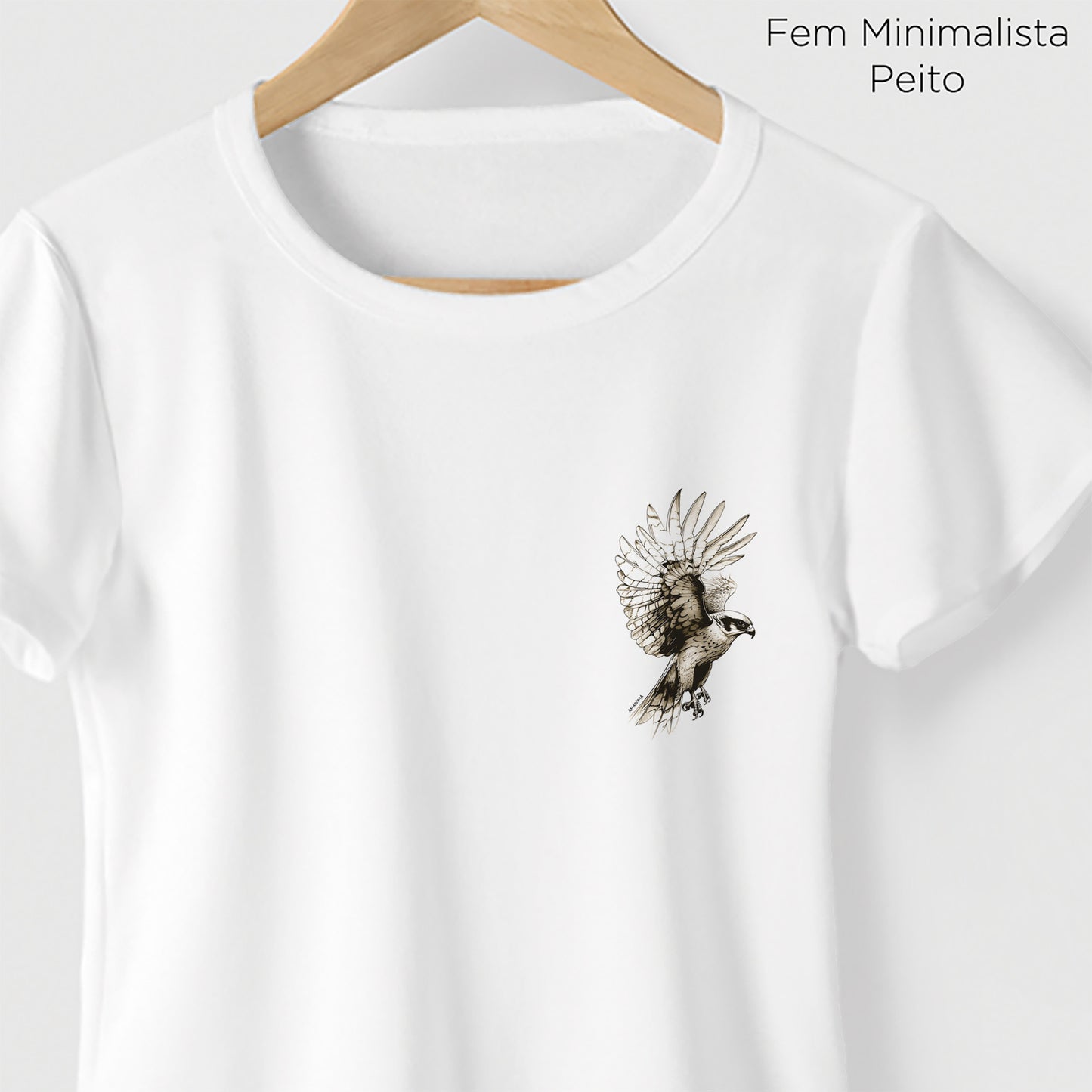 Camiseta Amazônia FALCÃO PEREGRINO - BRANCO - cód 2122