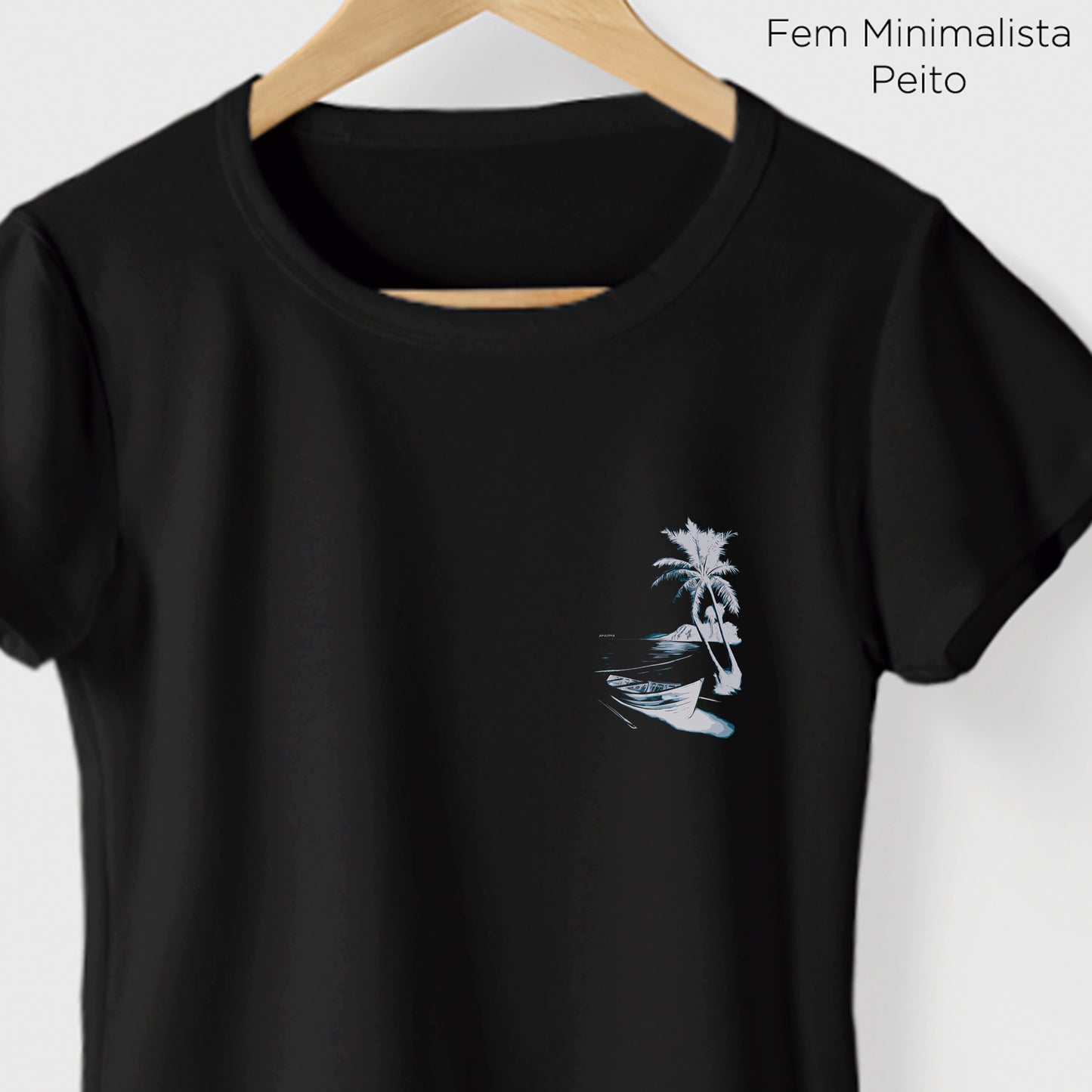 Camiseta Amazônia PRAIA DESERTA - PRETO - cód 2124