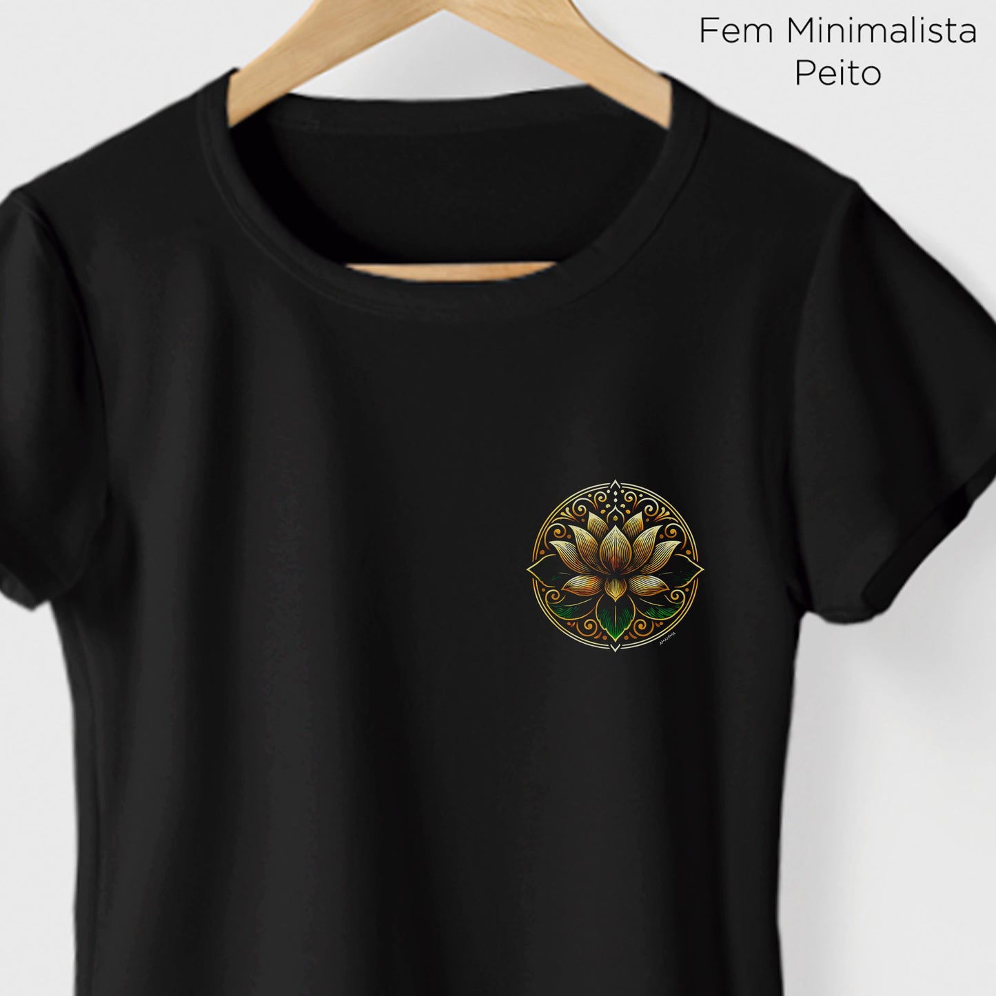 Camiseta Amazônia LOTUS MANDALA - PRETO - cód 2127
