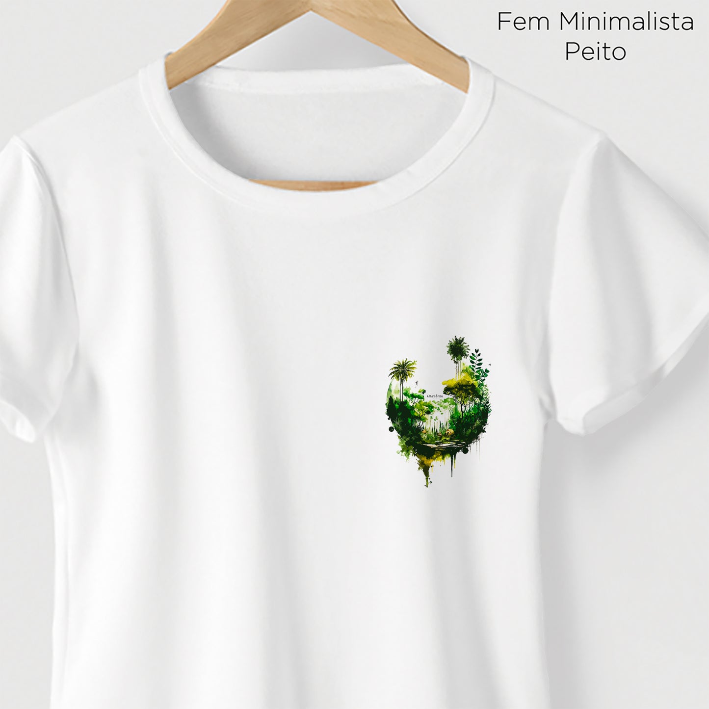 Camiseta Amazônia RIBEIRINHOS FLORESTA - BRANCO - cód 2129