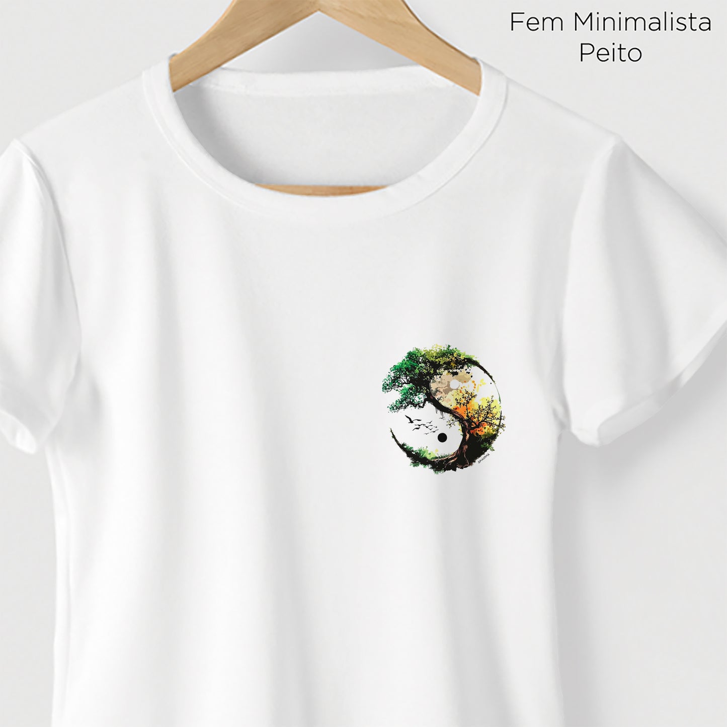 Camiseta Amazônia YIN YANG NATUREZA - BRANCO - cód 2130