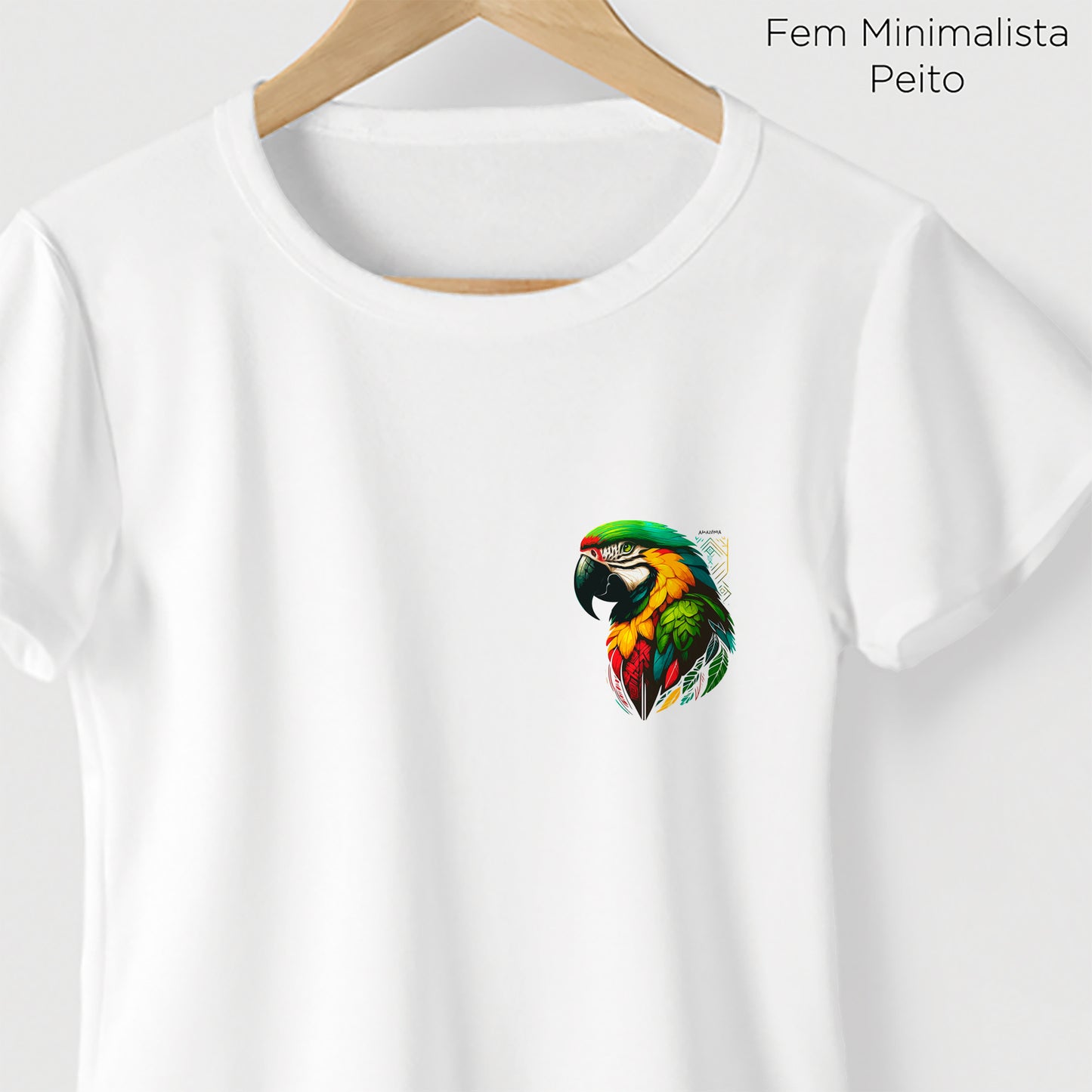 Camiseta Amazônia COLOR MACAW - BRANCO - cód 2131