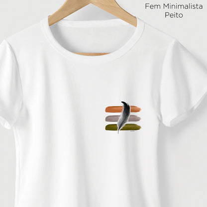 Camiseta Amazônia PENA DE TINTA - BRANCO - cód 2132
