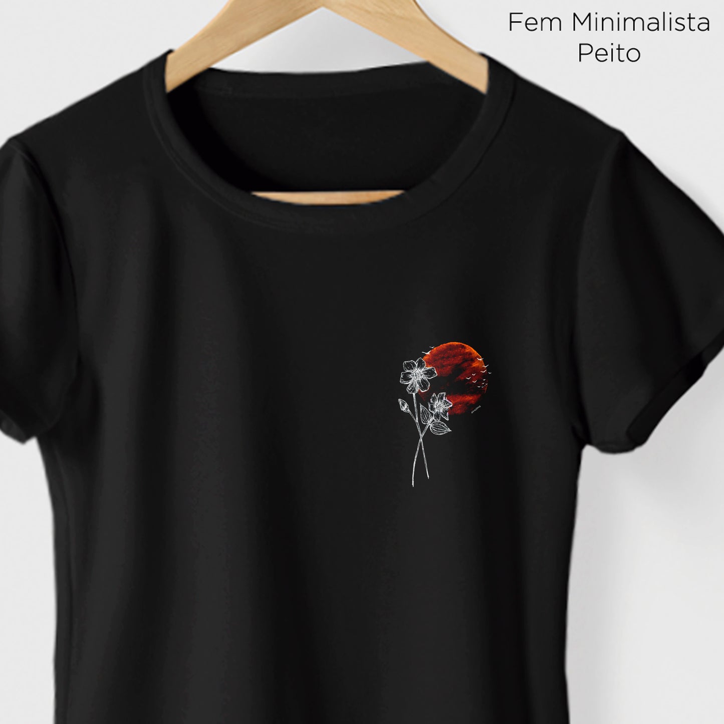 Camiseta Amazônia FLOR PAISAGEM - PRETO - cód 2142