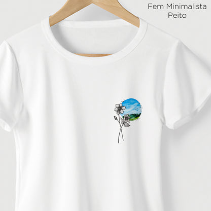 Camiseta Amazônia FLOR PAISAGEM - BRANCO - cód 2142