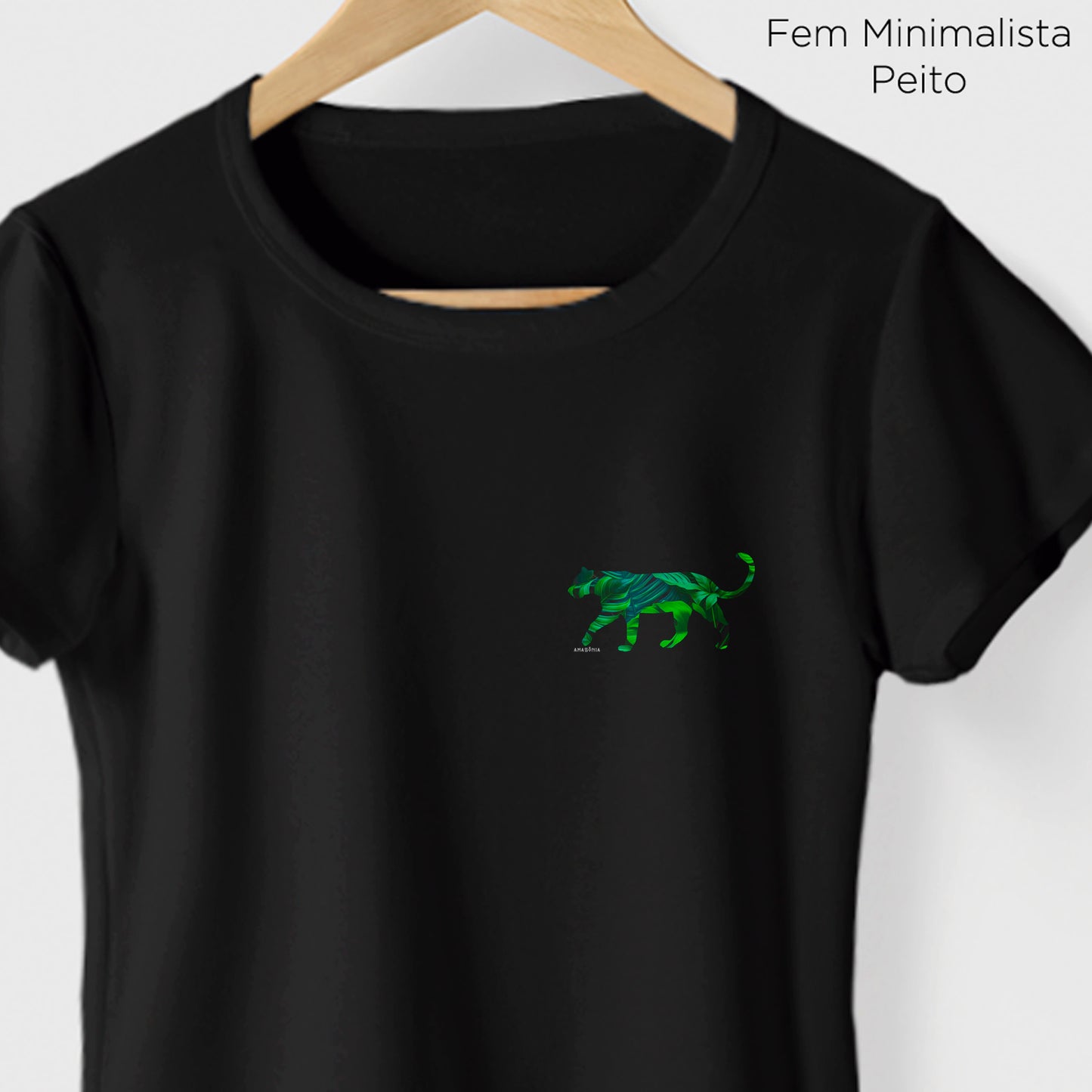 Camiseta Amazônia FAUNA FLORA - PRETO - cód 2150