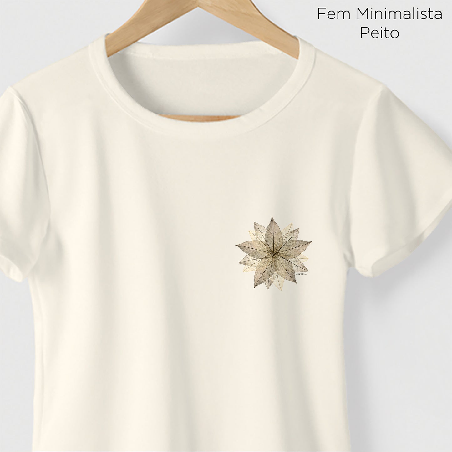Camiseta Amazônia ARTE FOLHA - OFF WHITE - cód 2151