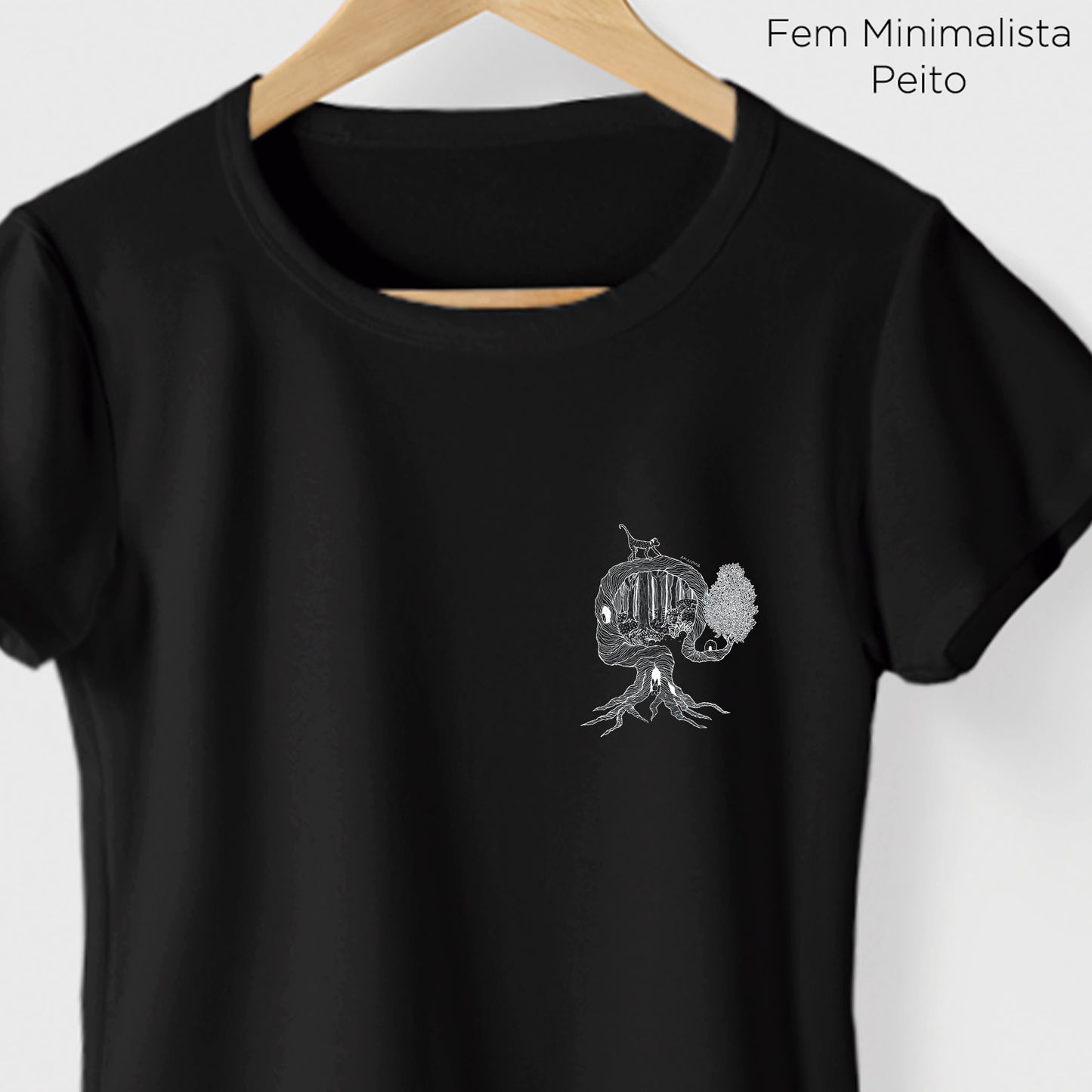 Camiseta Amazônia UMA ÁRVORE MIL VIDAS - PRETO - cód 2158
