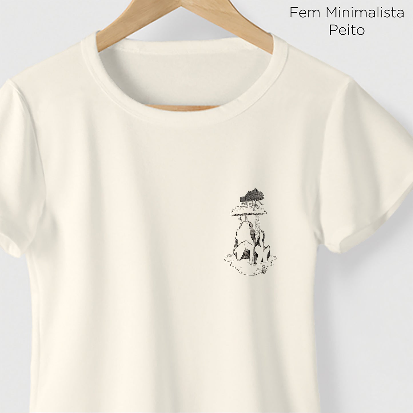 Camiseta Amazônia CASINHA NAS ALTURAS - OFF WHITE - cód 2159