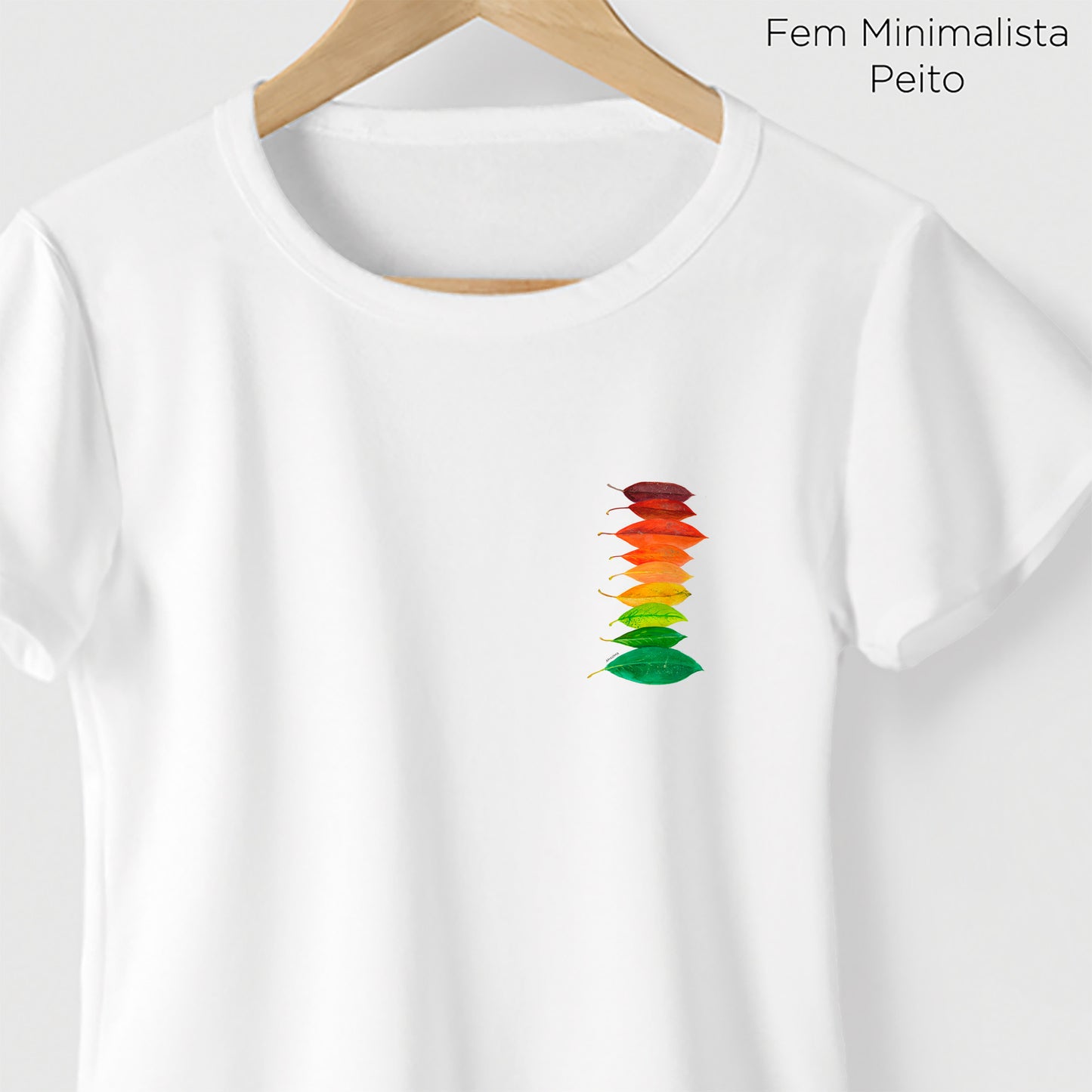 Camiseta Amazônia CORES FOLHAS – BRANCO - cód 2196