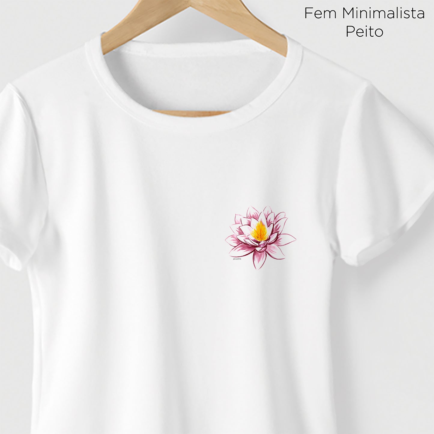 Camiseta Amazônia NEON FLOWER - BRANCO - cód 2197