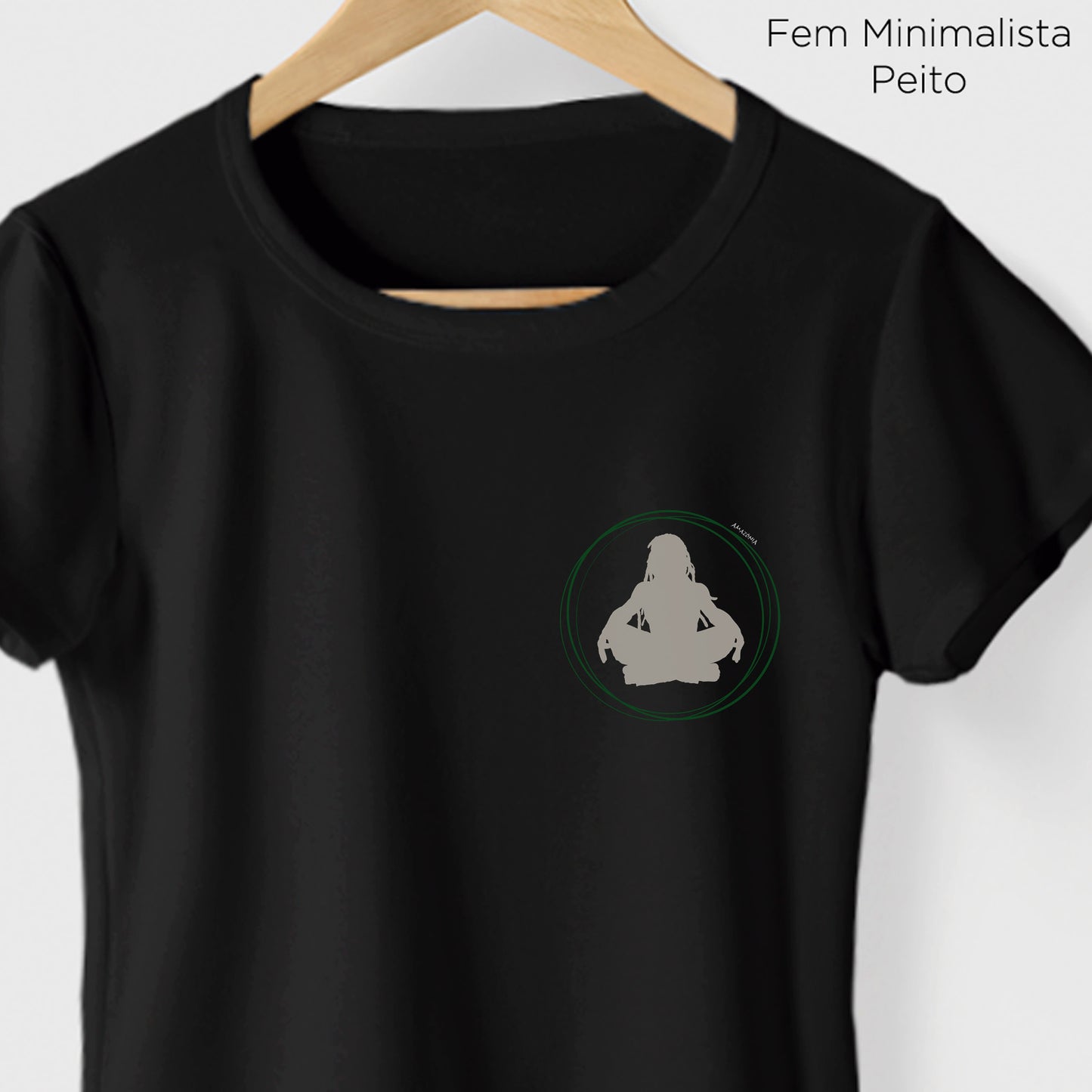 Camiseta Amazônia MEDITAÇÃO - PRETO - cód 2204