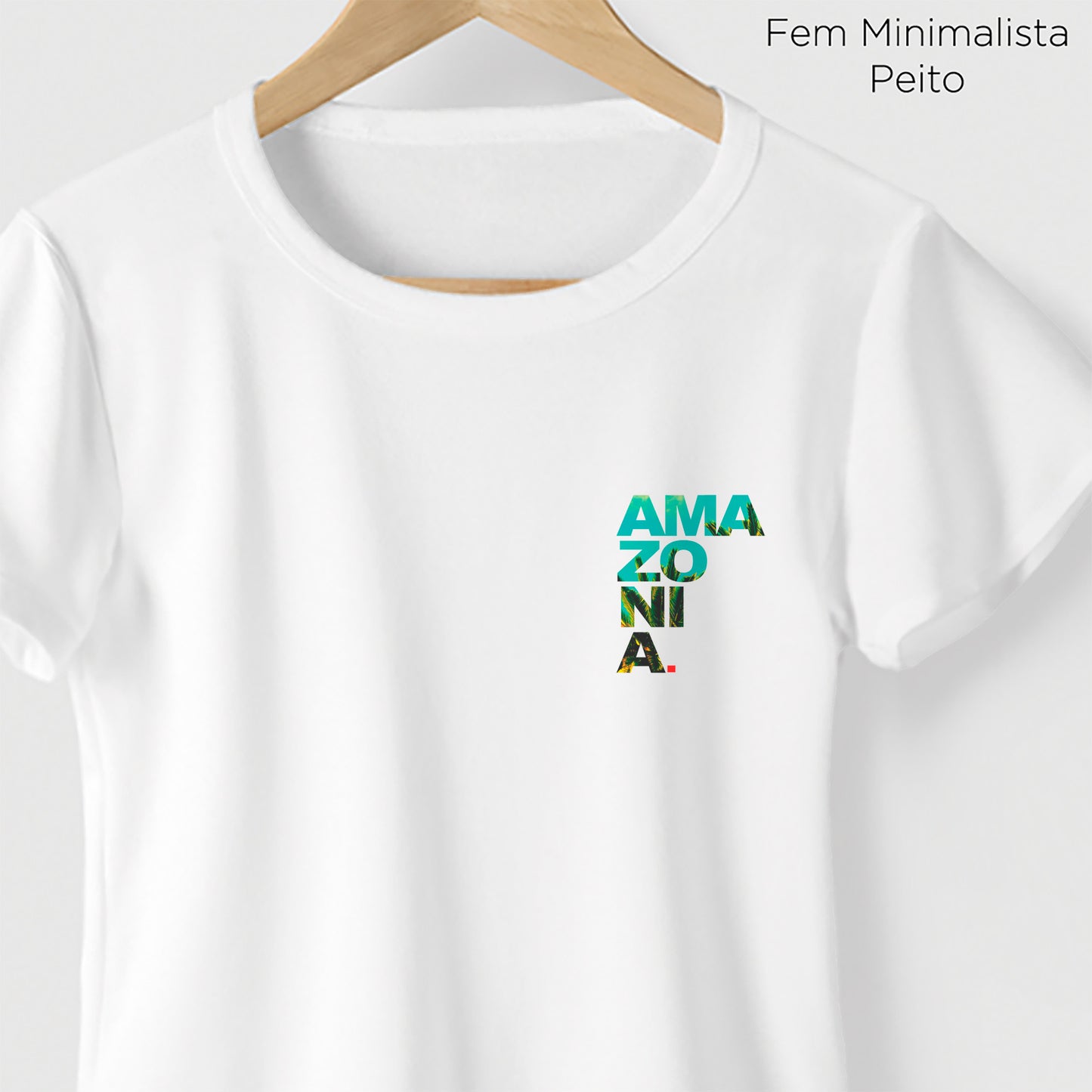 Camiseta Amazônia ESCRITO AMAZÔNIA – BRANCO - cód 2208