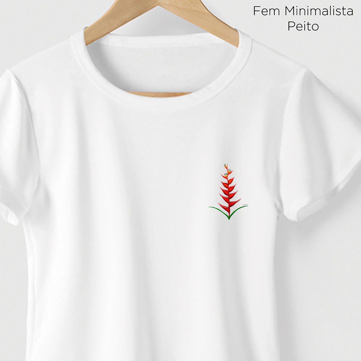 Camiseta Amazônia HELICÔNIA - BRANCO - cód 2211