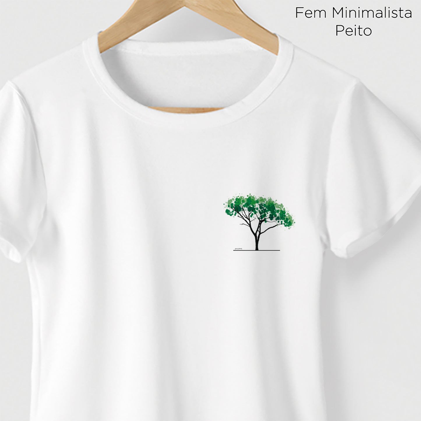 Camiseta Amazônia AQUARELA ÁRVORE – BRANCO - cód 2212