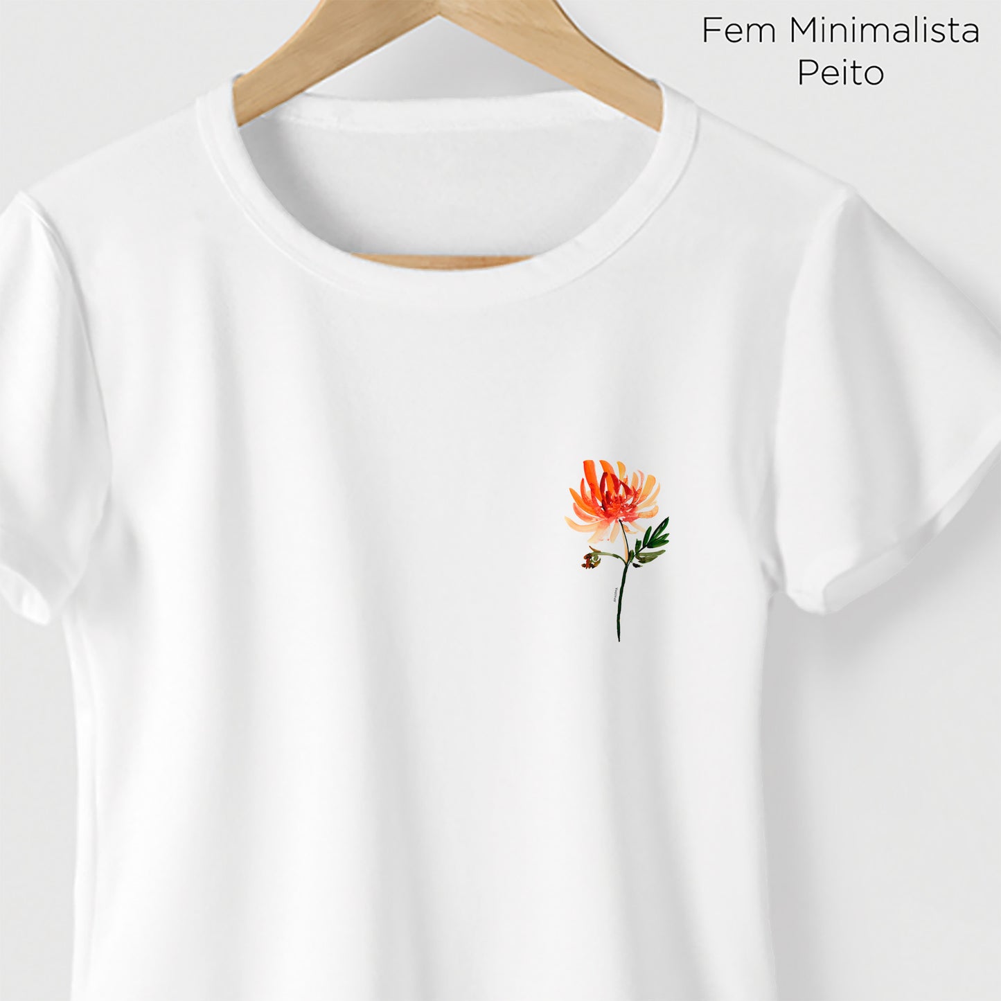 Camiseta Amazônia FLOR AQUARELA – BRANCO - cód 2213