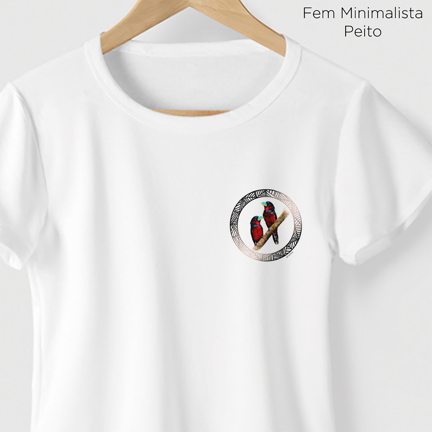 Camiseta Amazônia PÁSSAROS LOGO – BRANCO - cód 2215