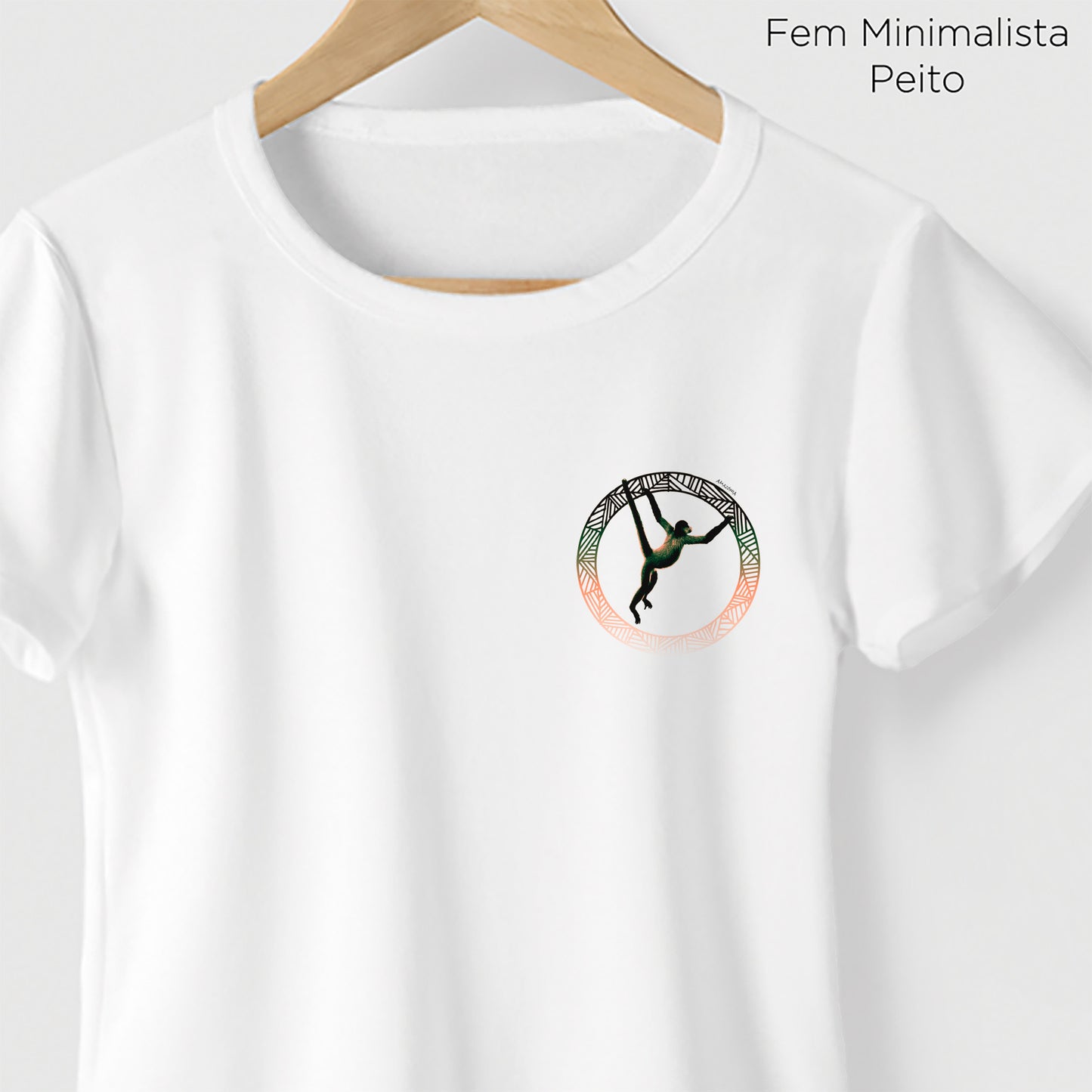 Camiseta Amazônia MACACO LOGO – BRANCO - cód 2216