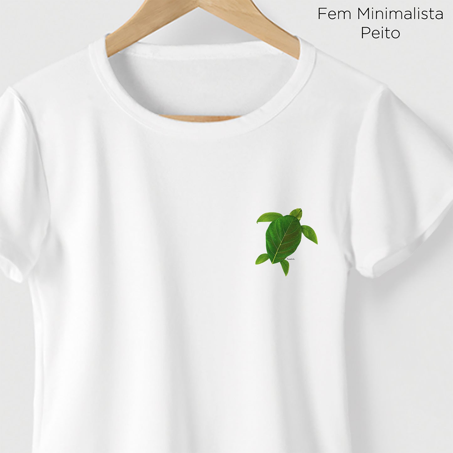 Camiseta Amazônia TARTARUGA FOLHA - BRANCO - cód 2230