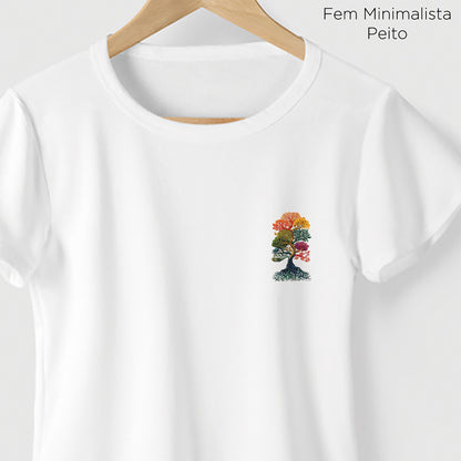 Camiseta Amazônia ÁRVORE CORES - BRANCO - cód 2267