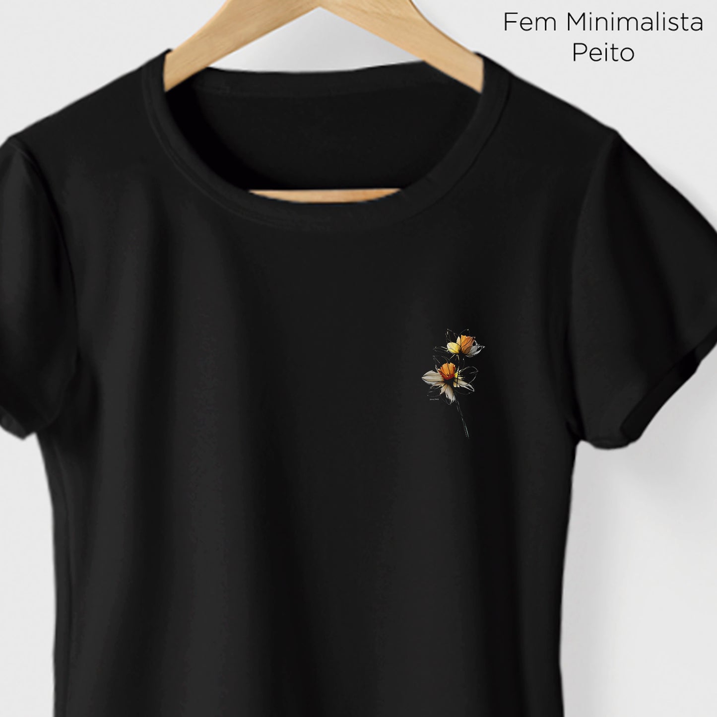 Camiseta Amazônia LINHAS DA FLOR - PRETO - cód 2270