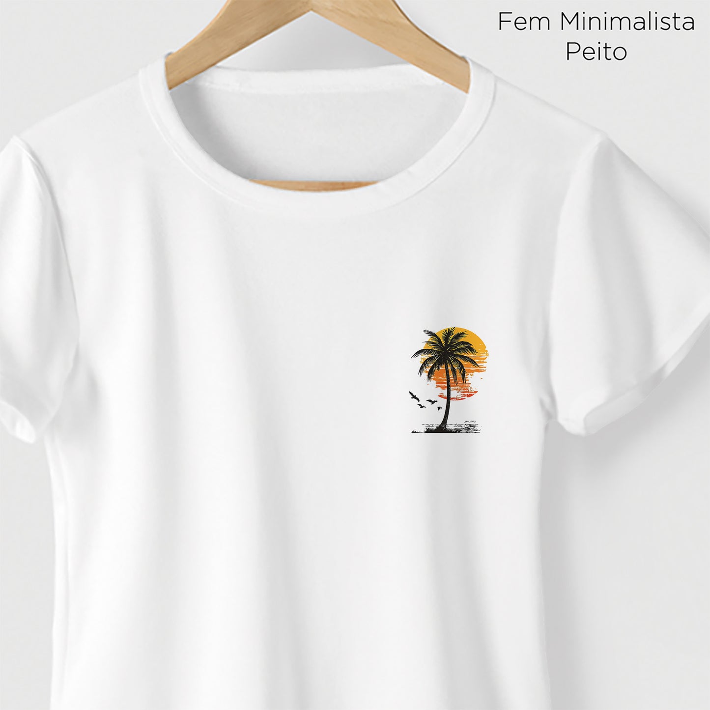 Camiseta Amazônia PAISAGEM COQUEIRO - BRANCO - cód 2274